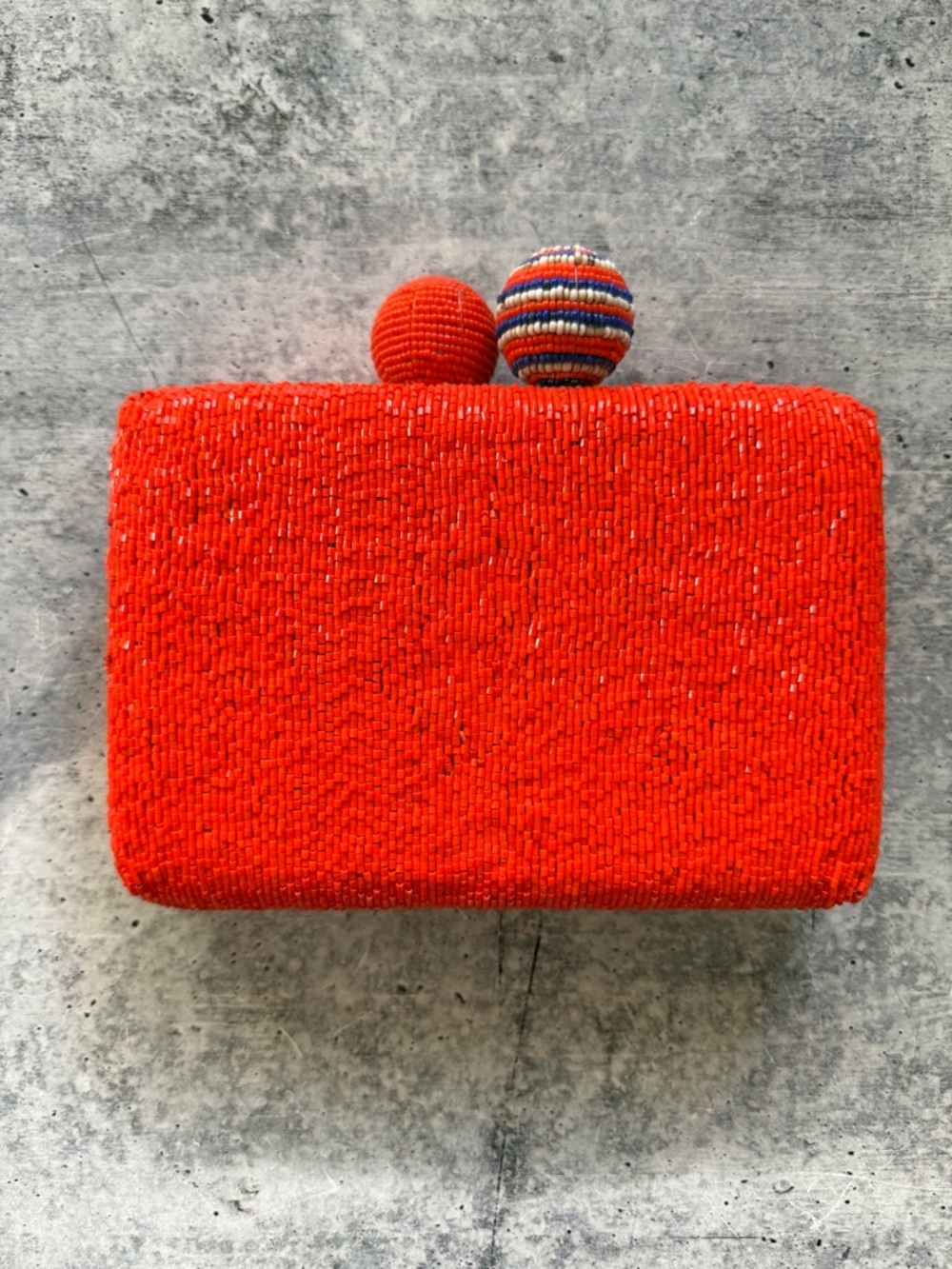 Maliparmi Red Beaded Clutch